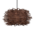 GloboStar® MINORCA 01732 Boho Κρεμαστό Φωτιστικό Ανάρτηση Μονόφωτο 1 x E27 IP20 Καφέ Ξύλο - Μ30 x Π30 x Y18cm