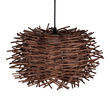 GloboStar® MINORCA 01732 Boho Κρεμαστό Φωτιστικό Ανάρτηση Μονόφωτο 1 x E27 IP20 Καφέ Ξύλο - Μ30 x Π30 x Y18cm
