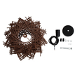 GloboStar® MINORCA 01733 Boho Κρεμαστό Φωτιστικό Ανάρτηση Μονόφωτο 1 x E27 IP20 Καφέ Ξύλο - Μ35 x Π35 x Y23cm