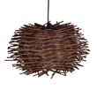 GloboStar® MINORCA 01733 Boho Κρεμαστό Φωτιστικό Ανάρτηση Μονόφωτο 1 x E27 IP20 Καφέ Ξύλο - Μ35 x Π35 x Y23cm