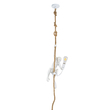 GloboStar® APES 01802 Μοντέρνο Κρεμαστό Φωτιστικό Φιγούρα Μονόφωτο 1 x E27 IP20 Λευκό Πλαστικό με Μπεζ Σχοινί - Μ26 x Π28 x Υ69cm