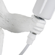 GloboStar® APES 01802 Μοντέρνο Κρεμαστό Φωτιστικό Φιγούρα Μονόφωτο 1 x E27 IP20 Λευκό Πλαστικό με Μπεζ Σχοινί - Μ26 x Π28 x Υ69cm