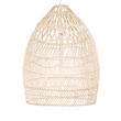GloboStar® MALIBU 01810 Boho Κρεμαστό Φωτιστικό Καμπάνα Μονόφωτο 1 x E27 IP20 Μπεζ Ξύλο - Μ57 x Π57 x Υ75cm