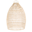 GloboStar® MALIBU 01810 Boho Κρεμαστό Φωτιστικό Καμπάνα Μονόφωτο 1 x E27 IP20 Μπεζ Ξύλο - Μ57 x Π57 x Υ75cm