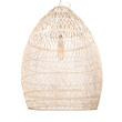GloboStar® MALIBU 01812 Boho Κρεμαστό Φωτιστικό Καμπάνα Μονόφωτο 1 x E27 IP20 Μπεζ Ξύλο - Μ95 x Π95 x Υ125cm