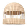 GloboStar® LUCIA 01726 Boho Κρεμαστό Φωτιστικό Πλέγμα Μονόφωτο 1 x E27 IP20 Μπεζ Ξύλο - Μ60 x Π60 x Y60cm