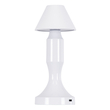 GloboStar® LUNNA 76476 Μοντέρνο Επιτραπέζιο Φωτιστικό Πορτατίφ LED 1.5W 105lm 120° DC 5V Επαναφορτιζόμενο με Μπαταρία Li-ion 1800mAh - Διακόπτη Αφής με 3 Εναλλαγές Φωτισμού CCT Θερμό - Φυσικό - Ψυχρό 1500K - 4500K - 6000K Dimmable - D9 x 23cm - Λευκό