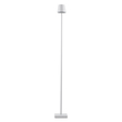 GloboStar® NEGA 60478 Μοντέρνο Επιδαπέδιο Φωτιστικό LED 2.2W 154lm 360° DC 5V Επαναφορτιζόμενο με Μπαταρία Li-ion 4000mAh - Διακόπτη Αφής - Θερμό Λευκό 2700K - Dimmable - D10 x H135cm - Λευκό - 2 Years Warranty