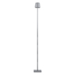 GloboStar® NEGA 60480 Μοντέρνο Επιδαπέδιο Φωτιστικό LED 2.2W 154lm 360° DC 5V Επαναφορτιζόμενο με Μπαταρία Li-ion 4000mAh - Διακόπτη Αφής - Θερμό Λευκό 2700K - Dimmable - D10 x H135cm - Ασημί - 2 Years Warranty