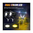 GloboStar® 82236 Ζευγάρι 2 x Προβολάκια Μοτοσυκλέτας TRANSFORMER 60W 6000lm 10° DC 12-80V Αδιάβροχα IP67 Κίτρινο & Ψυχρό Λευκό 6000K