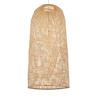 GloboStar® CALERO 00671 Boho Κρεμαστό Φωτιστικό Καμπάνα Μονόφωτο 1 x E27 IP20 Μπεζ Ξύλο - Μ50 x Π50 x Y110cm