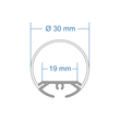 GloboStar® SURFACEPENDANT-PROFILE 70854-3M Προφίλ Αλουμινίου - Βάση & Ψύκτρα Ταινίας LED με Λευκό Γαλακτερό Κάλυμμα - Επιφανειακή & Κρεμαστή Χρήση - Πατητό Κάλυμμα - Μαύρο - 3 Μέτρα - Μ300 x Φ3cm