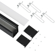 GloboStar® RECESS-PROFILE 70818-3M Προφίλ Αλουμινίου - Βάση & Ψύκτρα Ταινίας LED με Λευκό Γαλακτερό Κάλυμμα - Χωνευτή Χρήση - Πατητό Κάλυμμα - Μαύρο - 3 Μέτρα - Μ300 x Π7.5 x Υ7cm