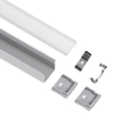 GloboStar® SURFACE-PROFILE 70867-3M Προφίλ Αλουμινίου - Βάση & Ψύκτρα Ταινίας LED με Λευκό Γαλακτερό Κάλυμμα - Επιφανειακή Χρήση - Πατητό Κάλυμμα - Ασημί - 3 Μέτρα - Πακέτο 5 Τεμαχίων - Μ300 x Π2.3 x Υ2cm