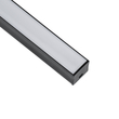GloboStar® SURFACE-PROFILE 70869-1M Προφίλ Αλουμινίου - Βάση & Ψύκτρα Ταινίας LED με Λευκό Γαλακτερό Κάλυμμα - Επιφανειακή Χρήση - Πατητό Κάλυμμα - Μαύρο - 1 Μέτρο - Μ100 x Π2.3 x Υ2cm