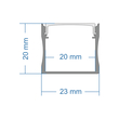 GloboStar® SURFACE-PROFILE 70869-1M Προφίλ Αλουμινίου - Βάση & Ψύκτρα Ταινίας LED με Λευκό Γαλακτερό Κάλυμμα - Επιφανειακή Χρήση - Πατητό Κάλυμμα - Μαύρο - 1 Μέτρο - Μ100 x Π2.3 x Υ2cm