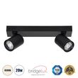 GloboStar® LEONARDO 60346 Μοντέρνο Φωτιστικό Οροφής Ράγα με Κινούμενα Σποτ LED Spot Downlight 20W 2400lm 60° AC 220-240V IP20 Μ32 x Π7 x Υ11.8cm - Μαύρο - Φυσικό Λευκό 4500K - Bridgelux COB - 5 Years Warranty