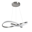 GloboStar® DEXTER 60498 Κρεμαστό Φωτιστικό Οροφής Design LED CCT 72W 8064lm 300° AC 220-240V - Εναλλαγή Φωτισμού μέσω Τηλεχειριστηρίου All In One Ψυχρό 6000k+Φυσικό 4500k+Θερμό 2700k Dimmable Φ56cm - Νίκελ Ασημί Βούρτσας - 3 Years Warranty