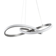 GloboStar® DEXTER 60498 Κρεμαστό Φωτιστικό Οροφής Design LED CCT 72W 8064lm 300° AC 220-240V - Εναλλαγή Φωτισμού μέσω Τηλεχειριστηρίου All In One Ψυχρό 6000k+Φυσικό 4500k+Θερμό 2700k Dimmable Φ56cm - Νίκελ Ασημί Βούρτσας - 3 Years Warranty
