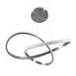 GloboStar® DEXTER 60498 Κρεμαστό Φωτιστικό Οροφής Design LED CCT 72W 8064lm 300° AC 220-240V - Εναλλαγή Φωτισμού μέσω Τηλεχειριστηρίου All In One Ψυχρό 6000k+Φυσικό 4500k+Θερμό 2700k Dimmable Φ56cm - Νίκελ Ασημί Βούρτσας - 3 Years Warranty