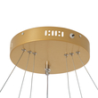 GloboStar® DIAMOND TRIO 61137 Κρεμαστό Φωτιστικό Δαχτυλίδι-Κύκλος LED CCT 100W 12123lm 360° AC 220-240V - Εναλλαγή Φωτισμού μέσω Τηλεχειριστηρίου All In One Ψυχρό 6000k+Φυσικό 4500k+Θερμό 2700k Dimmable Φ25+40+60cm - Χρυσό Βούρτσας - 3 Years Warranty
