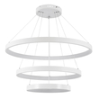 GloboStar® NEMESIS TRIO 61171-DECO Κρεμαστό Φωτιστικό Δαχτυλίδι-Κύκλος LED CCT 120W 14723lm 360° AC 220-240V - Εναλλαγή Φωτισμού μέσω Τηλεχειριστηρίου All In One Ψυχρό 6000k+Φυσικό 4500k+Θερμό 2700k Dimmable Φ40+60+80cm - Λευκό - 3 Years Warranty