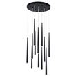 GloboStar® TEARS 61313 Κρεμαστό Φωτιστικό Οροφής Design LED CCT 36W 3960lm 180° AC 220-240V - Εναλλαγή Φωτισμού μέσω Τηλεχειριστηρίου All In One Ψυχρό 6000k+Φυσικό 4500k+Θερμό 2700k Dimmable Φ60 x Υ51.5cm - Μαύρο - 3 Years Warranty
