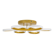 GloboStar® MARGARET 61403 Φωτιστικό Οροφής Design LED CCT 54W 6210lm 360° AC 220-240V - Εναλλαγή Φωτισμού μέσω Τηλεχειριστηρίου All In One Ψυχρό 6000k+Φυσικό 4500k+Θερμό 2700k Dimmable Φ57 x Υ12cm - Χρυσό Βούρτσας - 3 Years Warranty