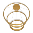 GloboStar® DIAMOND TRIO 61137-DECO Κρεμαστό Φωτιστικό Δαχτυλίδι-Κύκλος LED CCT 100W 12123lm 360° AC 220-240V - Εναλλαγή Φωτισμού μέσω Τηλεχειριστηρίου All In One Ψυχρό 6000k+Φυσικό 4500k+Θερμό 2700k Dimmable Φ25+40+60cm - Χρυσό Βούρτσας - 3 Years Warranty
