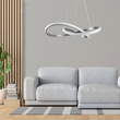 GloboStar® DEXTER 60498 Κρεμαστό Φωτιστικό Οροφής Design LED CCT 72W 8064lm 300° AC 220-240V - Εναλλαγή Φωτισμού μέσω Τηλεχειριστηρίου All In One Ψυχρό 6000k+Φυσικό 4500k+Θερμό 2700k Dimmable Φ56cm - Νίκελ Ασημί Βούρτσας - 3 Years Warranty