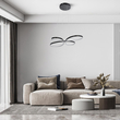 GloboStar® BUTTERFLY 61391 Κρεμαστό Φωτιστικό Οροφής Design LED CCT 75W 8400lm 300° AC 220-240V - Εναλλαγή Φωτισμού μέσω Τηλεχειριστηρίου All In One Ψυχρό 6000k+Φυσικό 4500k+Θερμό 2700k Dimmable Μ71 x Π52 x Υ4cm - Μαύρο - 3 Years Warranty