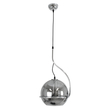 GloboStar® GLASSO 60928 Μοντέρνο Κρεμαστό Φωτιστικό Μπάλα Μονόφωτο 1 x E27 IP20 Ασημί Γυαλί με Ασημί Μέταλλο - Μ27 x Π27 x Υ52cm
