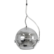 GloboStar® GLASSO 60928 Μοντέρνο Κρεμαστό Φωτιστικό Μπάλα Μονόφωτο 1 x E27 IP20 Ασημί Γυαλί με Ασημί Μέταλλο - Μ27 x Π27 x Υ52cm