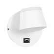 GLOBOSTAR® REGENCY 61374 Μοντέρνο Φωτιστικό Τοίχου - Απλίκα Ξενοδοχείου Reading Light με Φορτιστή USB 3A LED 8W 920lm 120° AC 220-240V IP20 Φυσικό Λευκό 4500K - Λευκό - Μ12 x Π12 x Υ13cm - 3 Χρόνια Εγγύηση