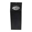 GloboStar® BURANO 60616 Φωτιστικό Τοίχου - Απλίκα Αρχιτεκτονικού Φωτισμού Εξωτερικού Χώρου Up & Down Αλουμινίου με Ντουί 2 x GU10 AC 220-240V Αδιάβροχο IP65 L15 x W8 x H6.8cm - Μαύρο -  5 Years Warranty