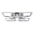 GloboStar® ROYAL-S 61326 Φωτιστικό Οροφής Design LED CCT 135W 16200lm 360° AC 220-240V - Εναλλαγή Φωτισμού μέσω Τηλεχειριστηρίου All In One Ψυχρό 6000k+Φυσικό 4500k+Θερμό 2700k Dimmable Μ58.5 x Π58.5 x Υ12cm - Νίκελ Χρώμιο - 3 Years Warranty