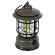 GloboStar® 85693 Αυτόνομο Επαναφορτιζόμενο Φανάρι Camping LED 5W USB 2.0 με Επαναφορτιζόμενη Μπαταρία 1 x 18650 2000mAh Li-ion - IP20 - Dimmable - Πράσινο Χακί με Διάφανο Γυαλί - Θερμό Λευκό 3000K Φ12 x Υ17cm