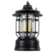 GloboStar® 85692 Αυτόνομο Επαναφορτιζόμενο Φανάρι Camping LED 5W USB 2.0 με Επαναφορτιζόμενη Μπαταρία 1 x 18650 2000mAh Li-ion - IP20 - Dimmable - Μαύρο με Διάφανο Γυαλί - Θερμό Λευκό 3000K Φ12 x Υ17cm