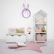 GloboStar® BUNNY 61577 Παιδικό Κρεμαστό Φωτιστικό Φιγούρα Μονόφωτο 1 x E27 IP20 Ροζ & Άσπρο Πλαστικό - Μ27.2 x Π15.5 x Υ40cm
