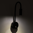 GloboStar® GOOSE 60878 Μοντέρνο Φωτιστικό Τοίχου - Απλίκα Ξενοδοχείου Bed Side LED 3W 300lm 36° AC 220-240V - Reading Light - Μ6.5 x Π15 x Υ24.5cm - Φυσικό Λευκό 4500K - Μαύρο - 3 Xρόνια Εγγύηση