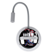 GloboStar® GOOSE 60882 Μοντέρνο Φωτιστικό Τοίχου - Απλίκα Ξενοδοχείου Bed Side LED 6W 600lm 36° & 360° AC 220-240V - Reading Light & 360° Κρυφός Φωτισμός - Φορτιστής USB 3A - Μ15.5 x Π15 x Υ30.5cm - Φυσικό Λευκό 4500K - Γκρι Ανθρακί - 3 Xρόνια Εγγύηση