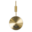 GloboStar® GOOSE 60885 Μοντέρνο Φωτιστικό Τοίχου - Απλίκα Ξενοδοχείου Bed Side LED 6W 600lm 36° & 360° AC 220-240V - Reading Light & 360° Κρυφός Φωτισμός - Φορτιστής USB 3A - Μ15.5 x Π15 x Υ30.5cm - Φυσικό Λευκό 4500K - Χρυσό Βούρτσας - 3 Xρόνια Εγγύηση