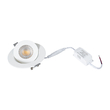 GloboStar® LEXIS JOINT 60991 Χωνευτό LED Κινούμενο Spot Downlight 7W 660lm 45° AC 220-240V IP44 Φ12cm x Υ3.1cm - Στρόγγυλο - Λευκό - Θερμό Λευκό 2700K - Bridgelux Chip - TÜV Certified Driver - 5 Years Warranty