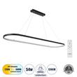 GloboStar® BOLIVAR 61271 Κρεμαστό Φωτιστικό Οροφής Design LED CCT 54W 6210lm 300° AC 220-240V - Εναλλαγή Φωτισμού μέσω Τηλεχειριστηρίου All In One Ψυχρό 6000k+Φυσικό 4500k+Θερμό 2700k Dimmable Μ120 x Π30 x Υ2cm - Μαύρο - 3 Years Warranty