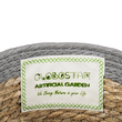 GloboStar® Artificial Garden ANTIPAROS 20288 Διακοσμητικό Πλεκτό Καλάθι - Κασπώ Γλάστρα - Flower Pot Μπεζ με Γκρι Φ18cm x Υ15cm