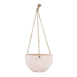 GloboStar® Artificial Garden CHIOS 20462 Κρεμαστό Πήλινο Κεραμικό Κασπώ Γλάστρα - Flower Pot Κεραμιδί με Λευκό Φ19.5cm x Υ11.5cm