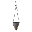 GloboStar® Artificial Garden AIGINA 20466 Κρεμαστό Πήλινο Κεραμικό Κασπώ Γλάστρα - Flower Pot Μαύρο Φ13cm x Υ15cm