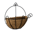 GloboStar® Artificial Garden KOUFONISIA 20482 Επιτοίχιο Κασπώ Γλάστρα - Flower Pot από Φλοιό Καρύδας Καφέ Φ25cm x Υ15cm