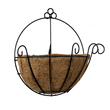 GloboStar® Artificial Garden KOUFONISIA 20482 Επιτοίχιο Κασπώ Γλάστρα - Flower Pot από Φλοιό Καρύδας Καφέ Φ25cm x Υ15cm