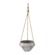 GloboStar® Artificial Garden SARAKINIKO 20490 Κρεμαστό Πήλινο Κεραμικό Κασπώ Γλάστρα - Flower Pot Γκρι Φ10cm x Υ36cm